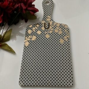 Anthropologie Eliza Tile Monogram U Cutting Board